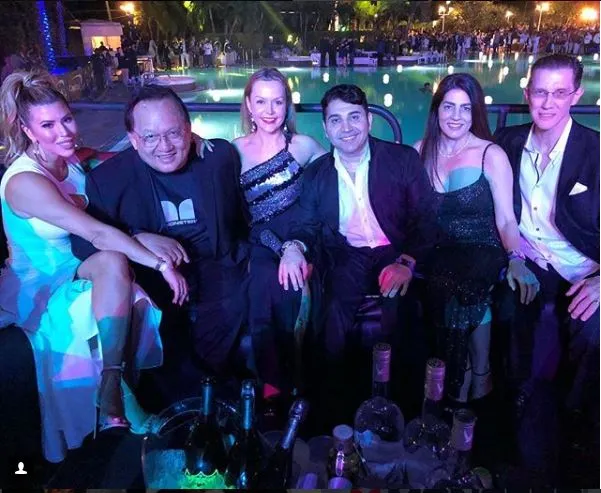 Fred Khalilian and Monster CEO Noel Lee celebrate New Year's Eve December 31 2017